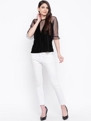 raglan sleeved sheer top - 16764289 - Standard Image - 4