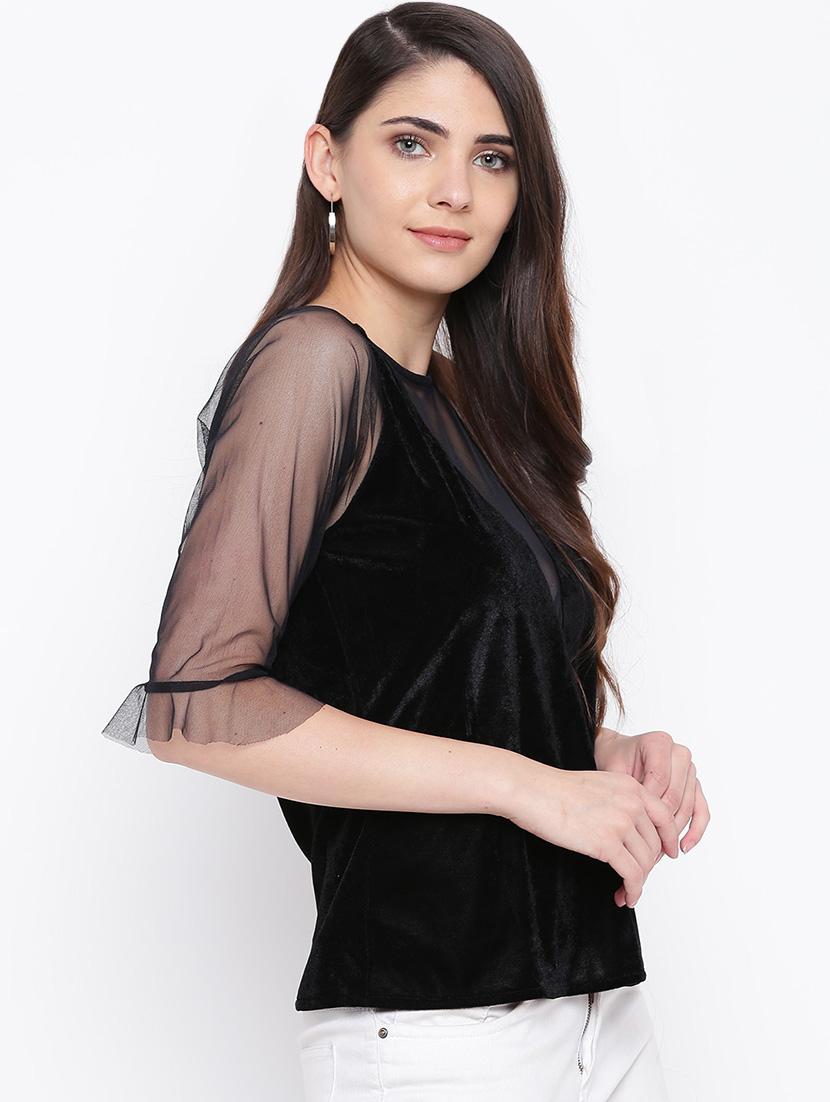 raglan sleeved sheer top - 16764289 - Zoom Image - 2