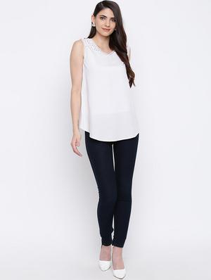 button up v neck top - 16764295 - Standard Image - 4