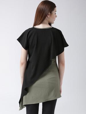 color block round neck top - 16764303 - Standard Image - 3