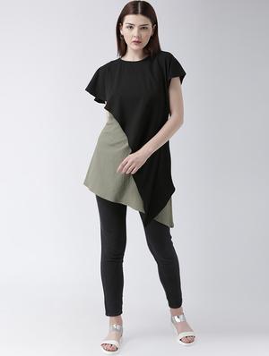 color block round neck top - 16764303 - Standard Image - 4