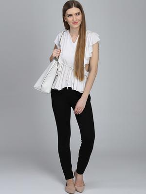 tie front ruffled top - 16764321 - Standard Image - 4