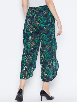 high rise floral asymmetric trouser - 16764359 - Standard Image - 3
