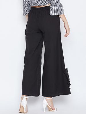 ruffle detail wide leg trouser - 16764360 - Standard Image - 3