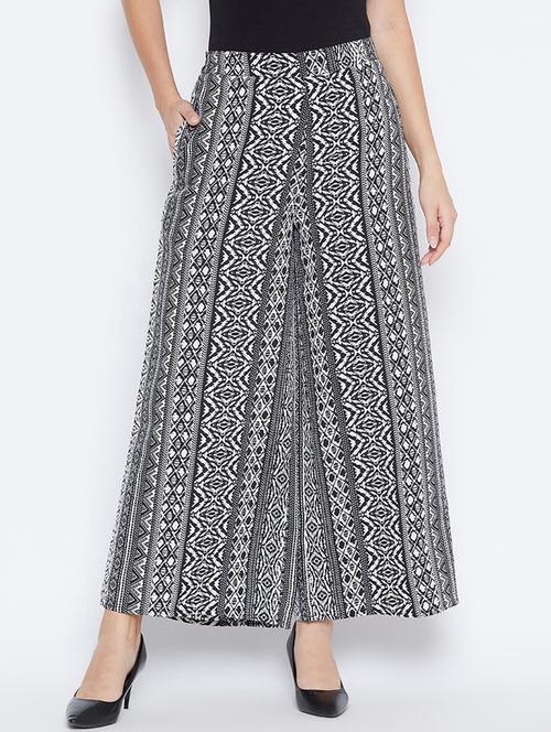 printed flat front wide leg trouser - 16764368 -  Standard Image - 0