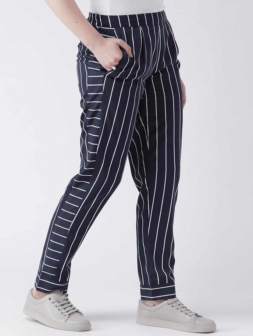 high rise pocket detail striped trouser - 16764381 - Zoom Image - 2