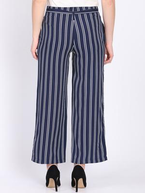 high rise tie knot striped trouser - 16764392 - Standard Image - 3