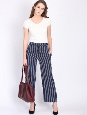 high rise tie knot striped trouser - 16764392 - Standard Image - 4