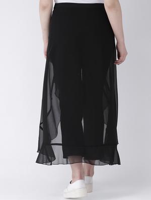 tie knot ruffle detail layered trouser - 16764397 - Standard Image - 3