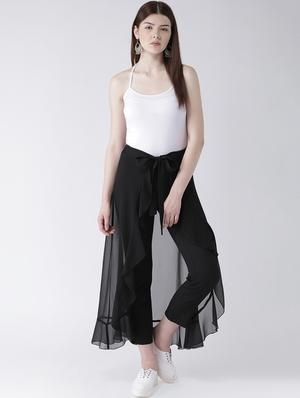 tie knot ruffle detail layered trouser - 16764397 - Standard Image - 4