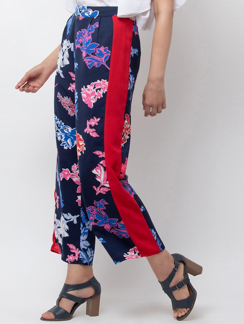 high rise side tapping floral trouser - 16764401 - Zoom Image - 2