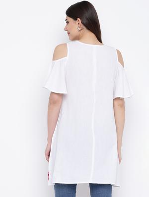 embroidered a-line kurta - 16764409 - Standard Image - 3