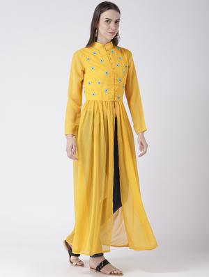embroidered high-slit kurta - 16764456 - Standard Image - 3