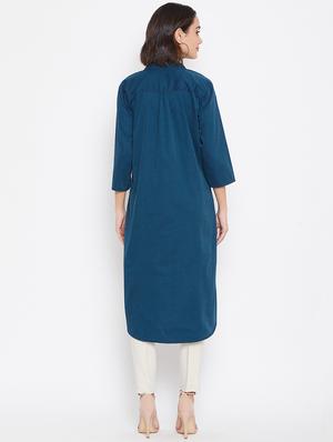 mandarin neck button up tunic - 16764571 - Standard Image - 3