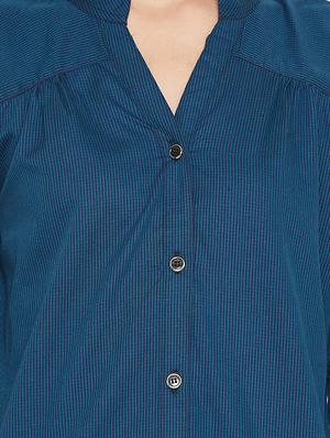 mandarin neck button up tunic - 16764571 - Standard Image - 4