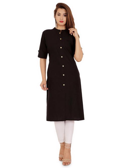 solid straight kurta - 16764578 - Standard Image - 1