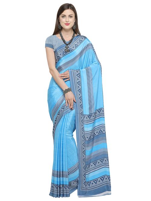 solid bordered saree with blouse - 16764648 - Standard Image - 1