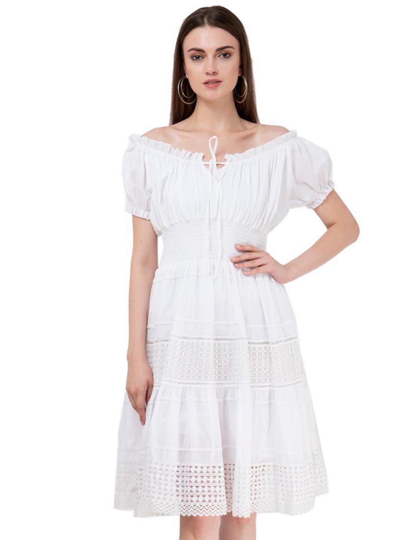 off shoulder ruched a-line dress - 16764671 - Zoom Image - 1