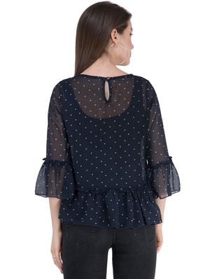 frill trim polka dots top - 16764691 - Standard Image - 3