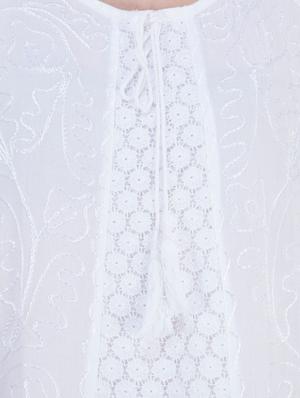 tie knot embroidered a-line dress - 16764707 - Standard Image - 4