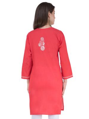 notch neck contrast embroidered tunic - 16764710 - Standard Image - 3