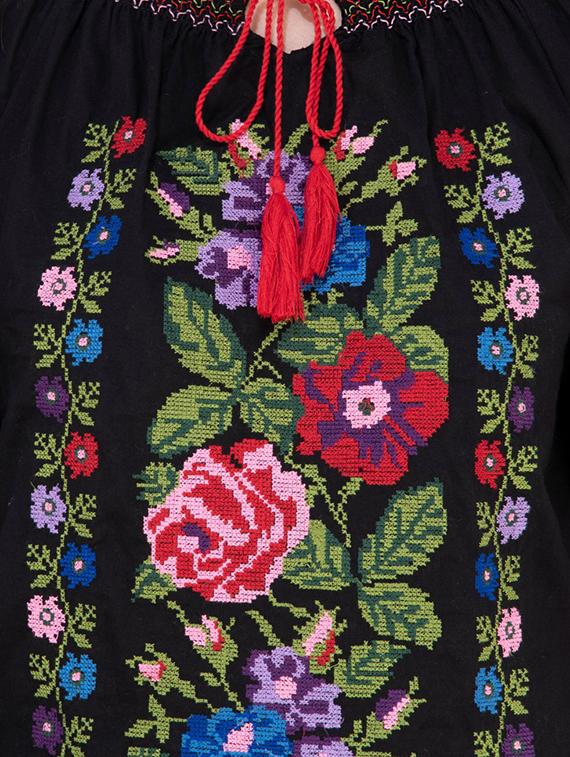 tassel tie up contrast embroidered tunic - 16764725 - Zoom Image - 5