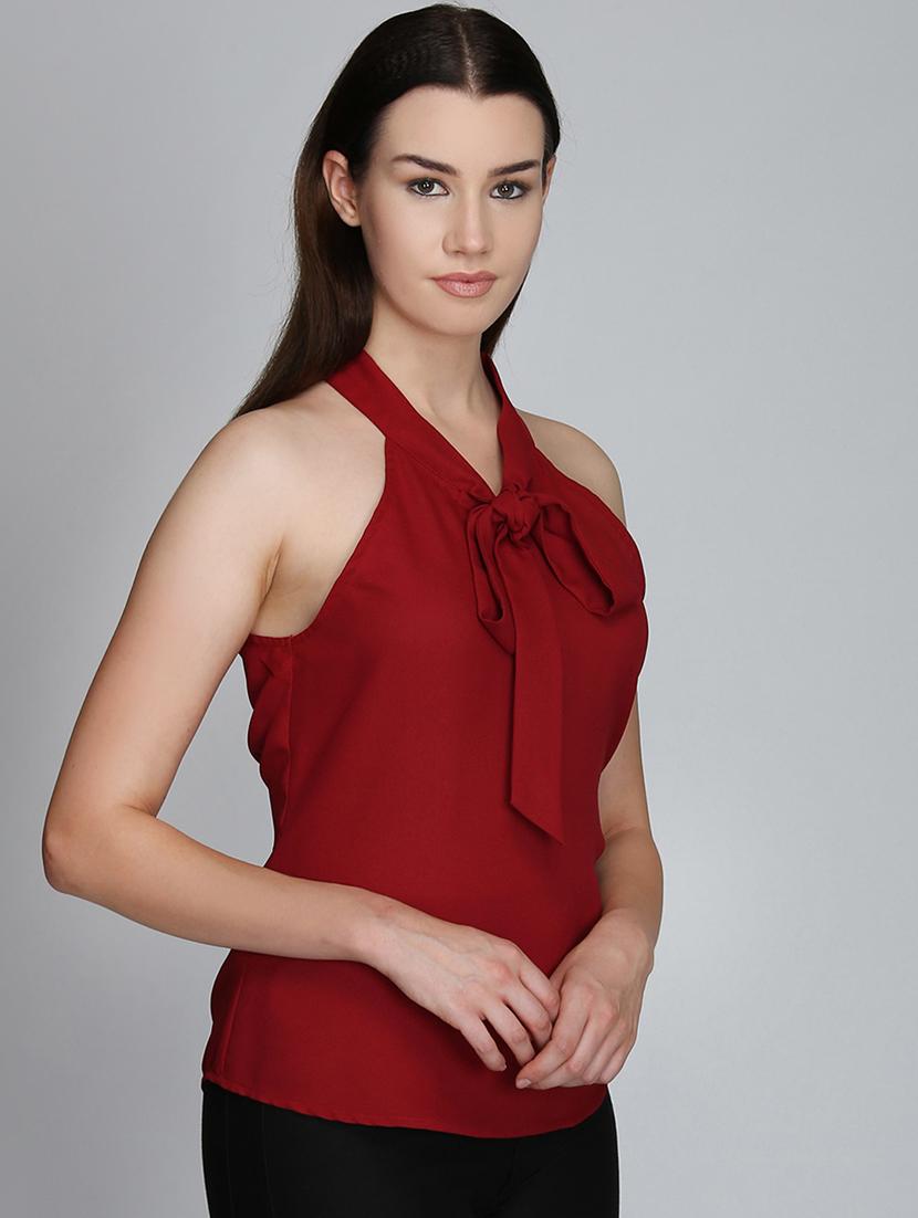 tie up neck solid top - 16764727 - Zoom Image - 2