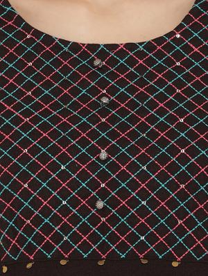 embroidered straight woolen kurta - 16765045 - Standard Image - 4