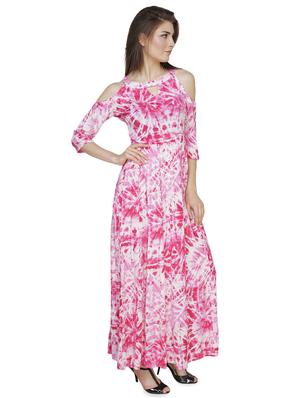 cold shoulder tie and dye maxi dress - 16765240 - Standard Image - 2
