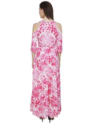 cold shoulder tie and dye maxi dress - 16765240 - Standard Image - 3