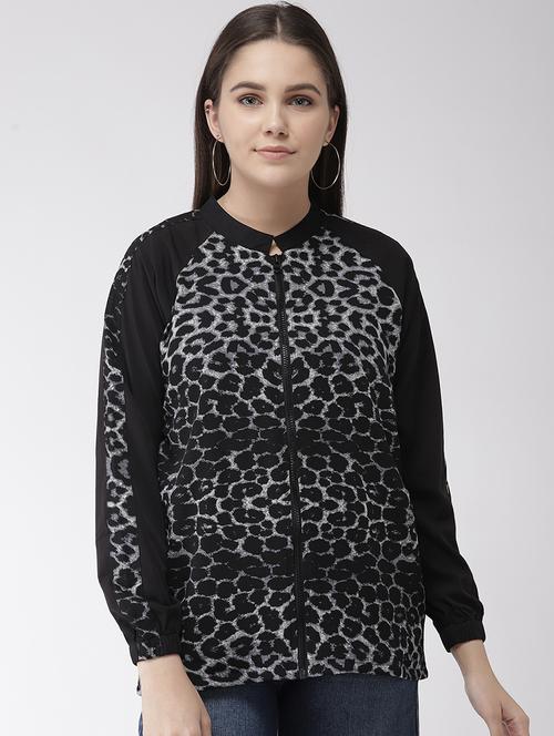 raglan sleeved animal print jacket - 16765255 - Standard Image - 1