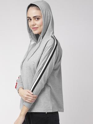 long sleeved side tapping hooded sweatshirt - 16765277 - Standard Image - 2
