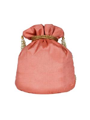 pink faux silk ethnic potli - 16765315 - Standard Image - 2