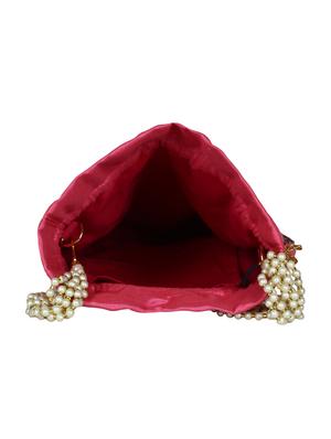 pink faux silk ethnic potli - 16765316 - Standard Image - 3