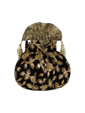 black velvet ethnic potli - 16765320 - Standard Image - 2