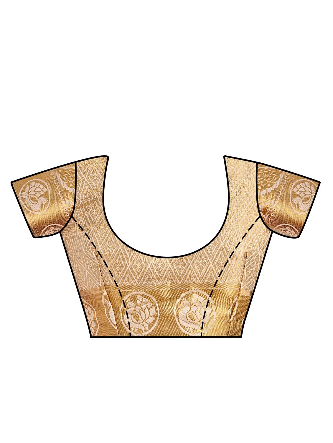self design kanjivaram saree with blouse - 16765346 - Zoom Image - 3
