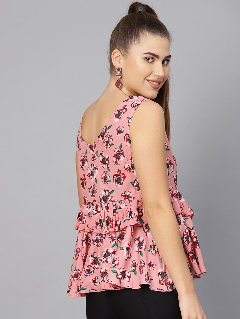 v-neck layered floral top - 16765470 - Zoom Image - 3
