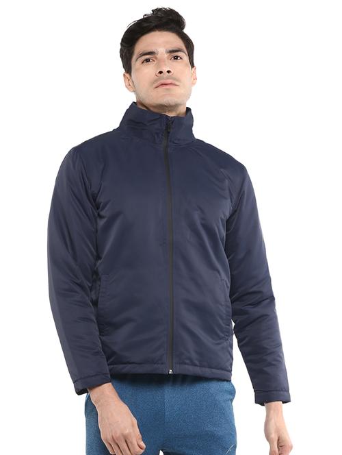 blue solid casual jacket - 16765799 - Standard Image - 1