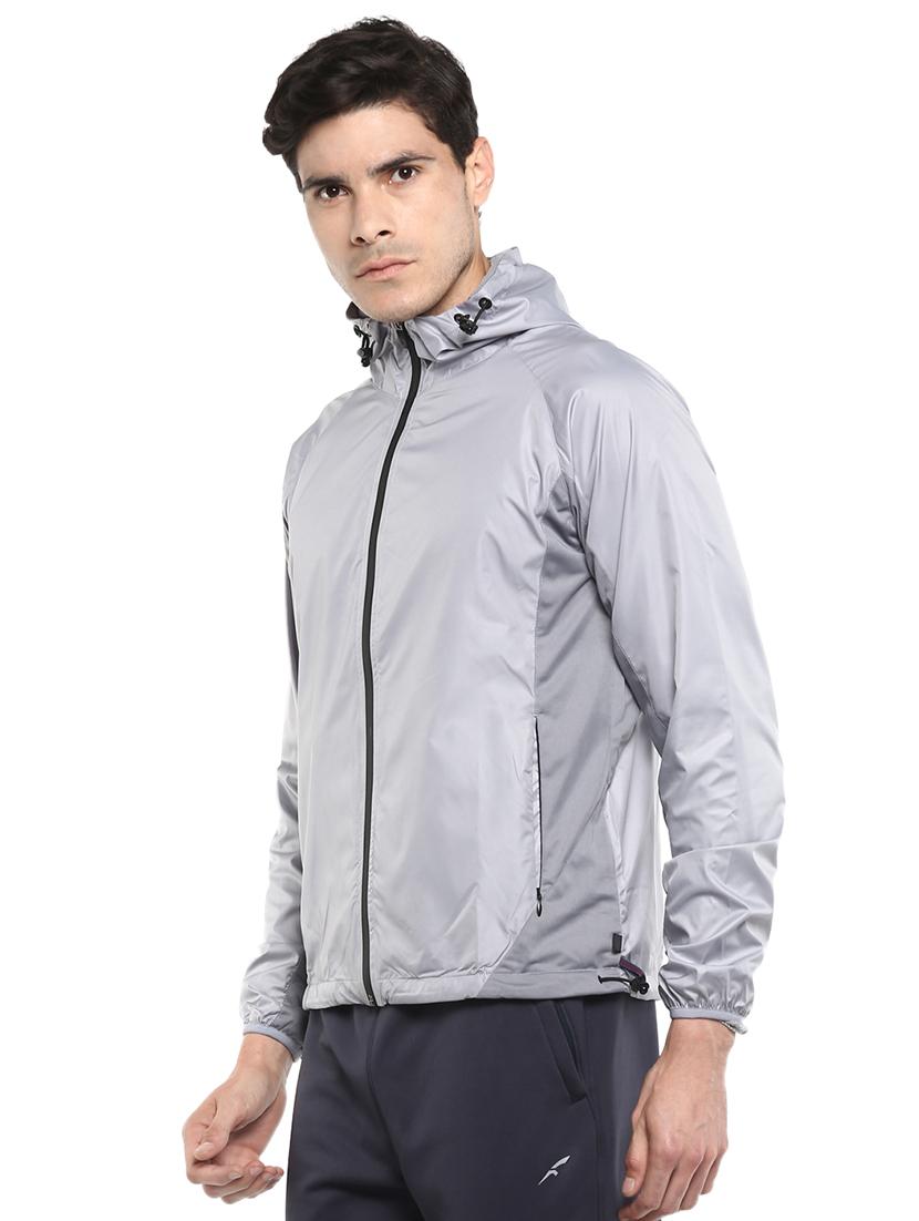 grey color block casual jacket - 16765801 - Zoom Image - 2