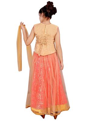 orange net lehnga choli - 16765914 - Standard Image - 3