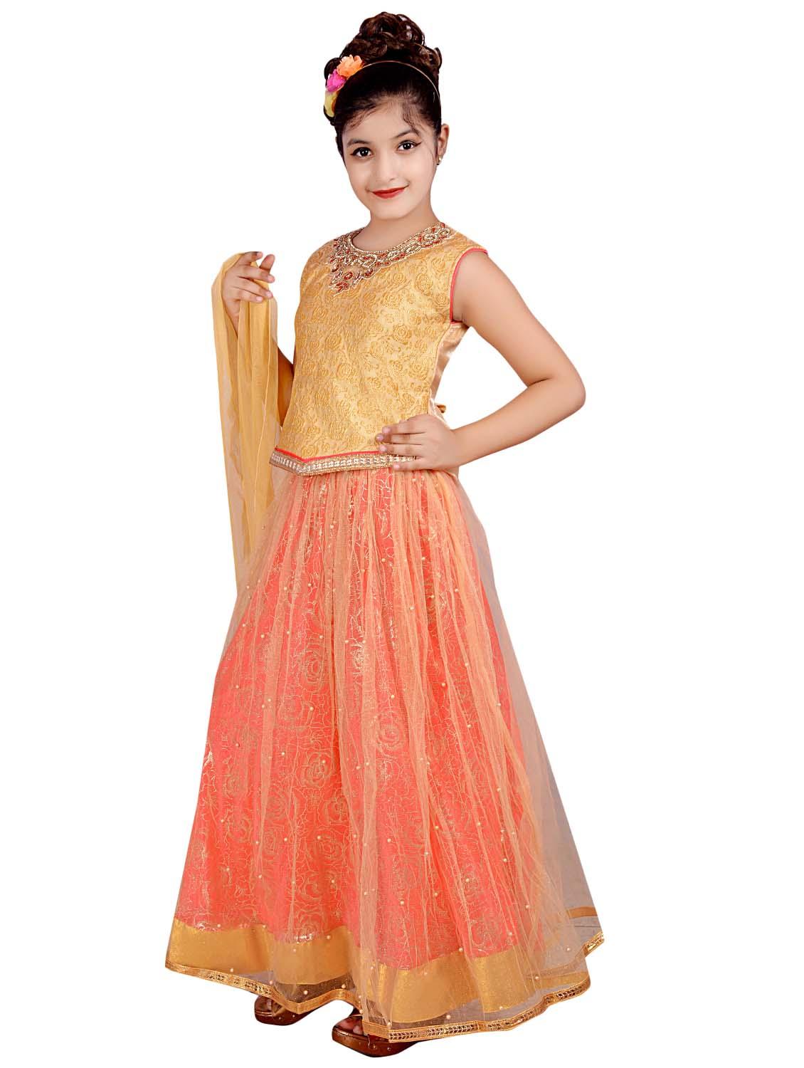 orange net lehnga choli - 16765914 - Zoom Image - 2