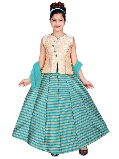 light blue silk blend lehnga choli - 16765920 - Standard Image - 1