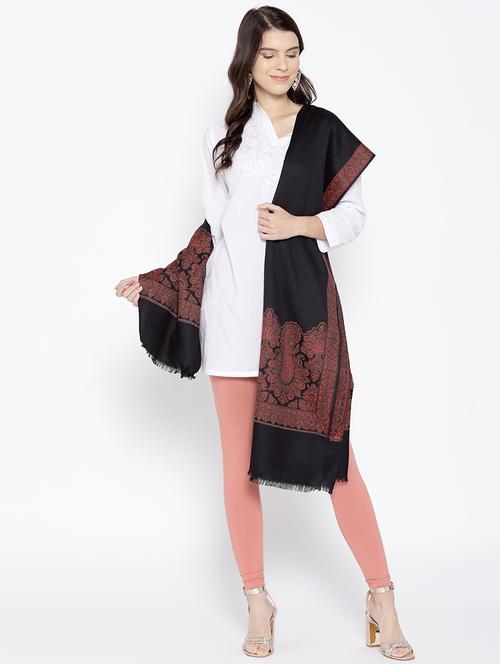 solid wool jamavar shawl - 16766212 - Standard Image - 1