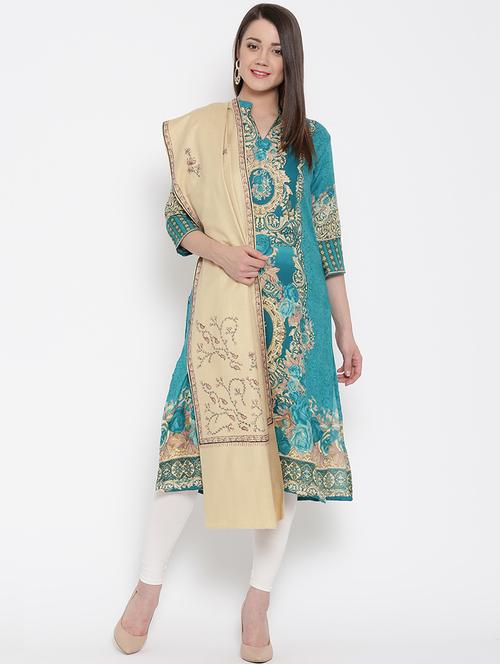 embroidered wool jamavar shawl - 16766225 - Standard Image - 1