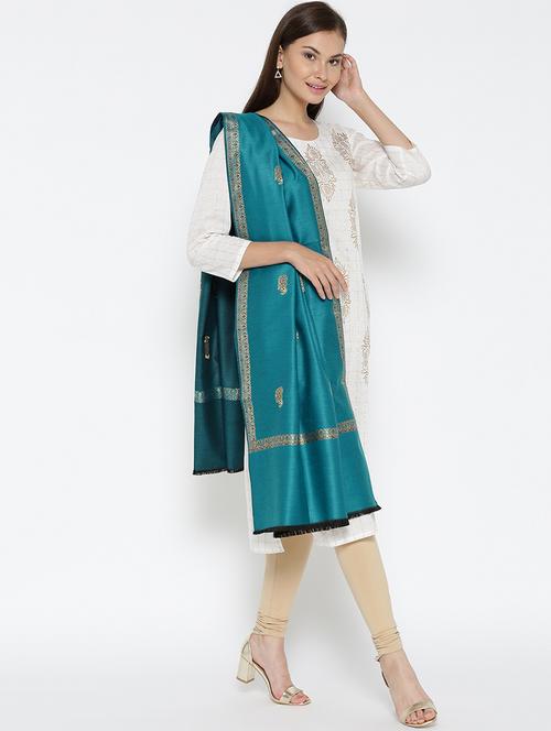 wool blend jamavar shawl - 16766241 - Standard Image - 1