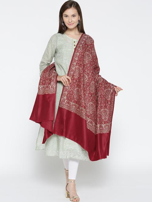 printed wool jamavar shawl - 16766272 - Standard Image - 1