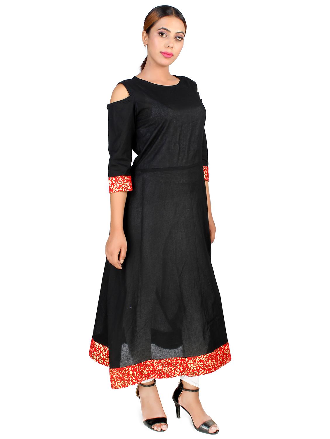 solid a-line kurta - 16766372 - Zoom Image - 2
