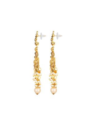 gold brass jhumka earring - 16767257 - Standard Image - 2