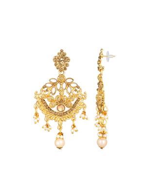 gold brass jhumka earring - 16767257 - Standard Image - 3