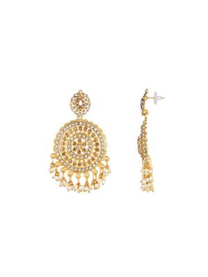 gold brass jhumka earring - 16767260 - Standard Image - 3